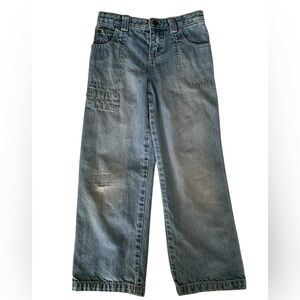 Genuine Kids Jeans Boys Size 5T Blue Straight Leg Light Wash Adjustable Waist